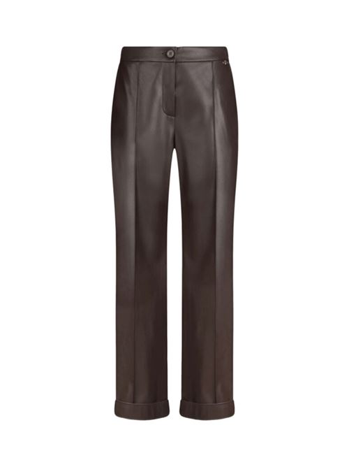 Pantaloni da donna in tessuto spalmato color cioccolato LIU JO | MF5069-E062490915